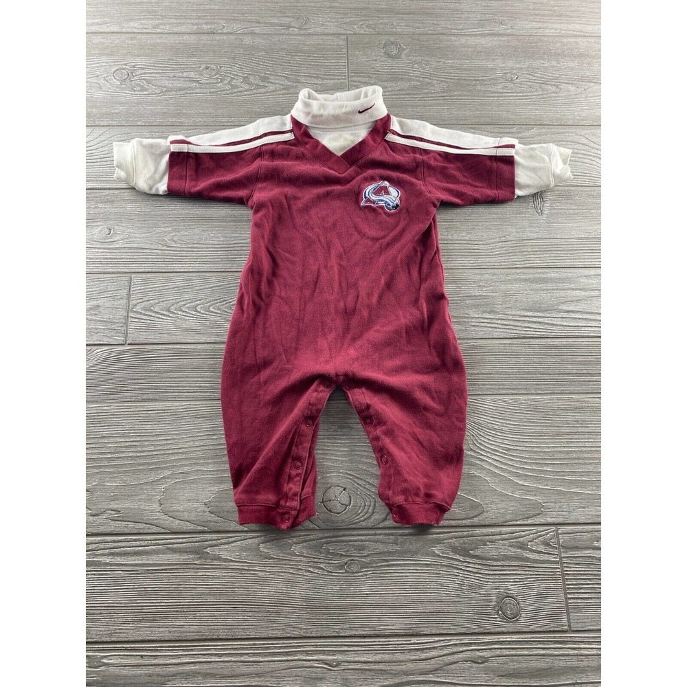 Kids Maroon One-Piece Romper with White Trim - Colorado Avalanche